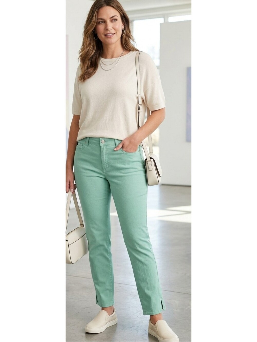 Talbots Mint Green Jeans Size 10P